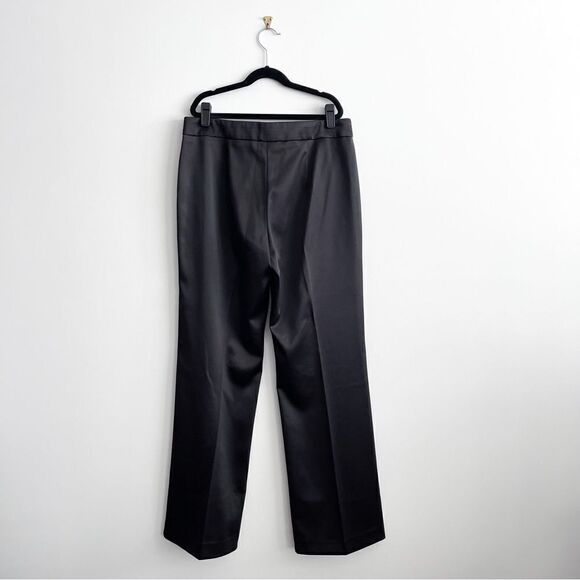 JS Boutique Trousers Black Satin Wide Leg Formal Party Women's 8 Petite - Picture 2 of 10